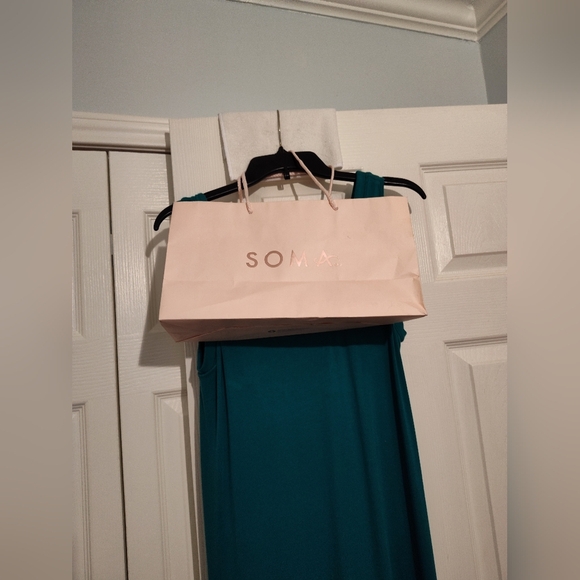 NWOT Soma Intimates Teal Sleeveless Maxi Lounge Dress Size Small W/Original Bag - Picture 4 of 4